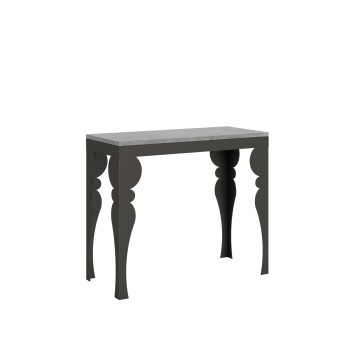 Paxon Evolution console Anthracite frame - Extendable console 90x40/196 cm Paxon Small Evolution White Ash Anthracite frame