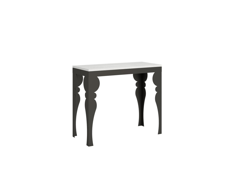 Paxon Evolution console Anthracite frame - Extendable console 90x40/300 cm Paxon Evolution White Ash Anthracite frame