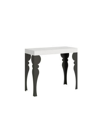 Paxon Premium Console with Anthracite frame - Extendable console 90x40/196 cm Paxon Small Premium White Ash with Anthracite frame