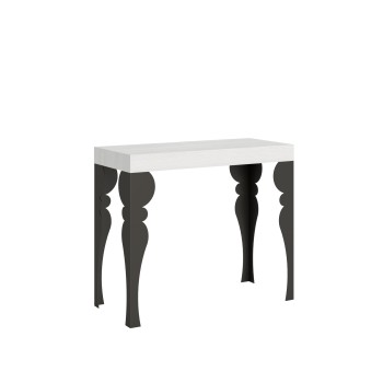 Paxon Premium Console with Anthracite frame - Extendable console 90x40/196 cm Paxon Small Premium White Ash with Anthracite frame