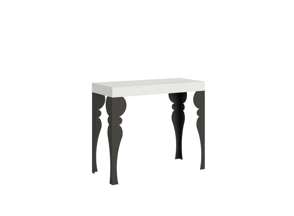 Paxon Premium Console with Anthracite frame - Extendable console 90x40/196 cm Paxon Small Premium White Ash with Anthracite frame