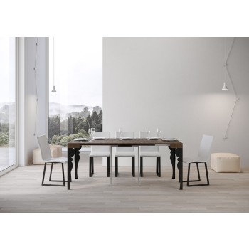 Paxon console Anthracite frame - Extendable console 90x40/300 cm Paxon White Ash Anthracite frame