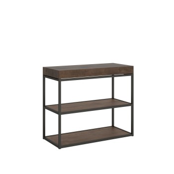 Plano Console Anthracite Frame - Extendable Console 90x40/196 cm Plano Small White Ash Anthracite Frame