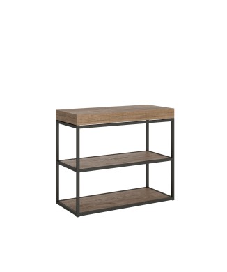 Plano Console with Anthracite frame - Extendable console 90x40/196 cm Plano Small Premium Oak Natura with Anthracite frame