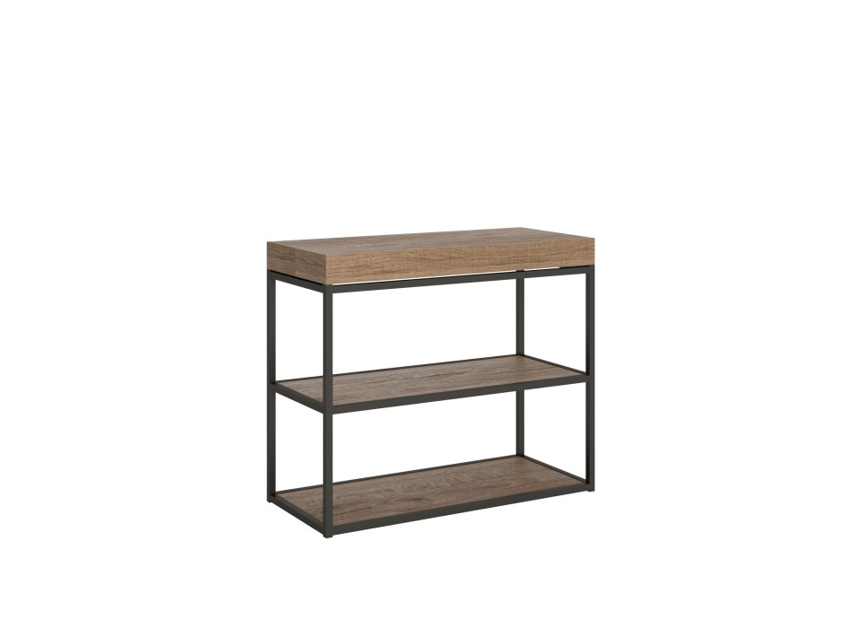 Plano Console with Anthracite frame - Extendable console 90x40/196 cm Plano Small Premium Oak Natura with Anthracite frame