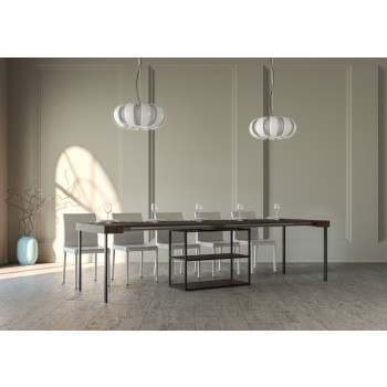 Plano Console Anthracite Frame - Extendable Console 90x40/300 cm Plano White Ash Anthracite Frame