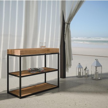 Plano Console Anthracite Frame - Extendable Console 90x40/300 cm Plano White Ash Anthracite Frame