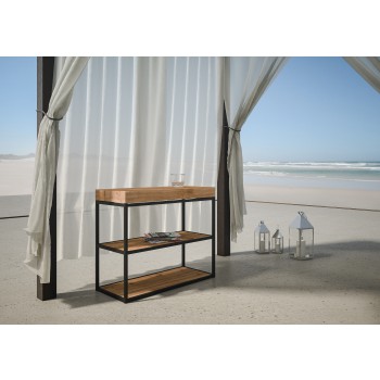 Plano Console Anthracite Frame - Extendable Console 90x40/300 cm Plano Premium Oak Nature Anthracite Frame