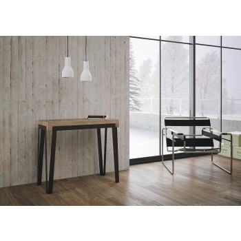 Rio console with Anthracite frame - Extendable console 90x40/196 cm Rio Small Premium Oak Natura with Anthracite frame