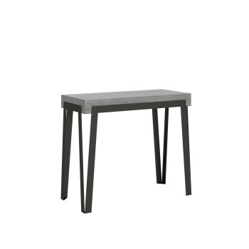 Rio console with Anthracite frame - Extendable console 90x40/196 cm Rio Small Premium Oak Natura with Anthracite frame