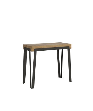 Rio console with Anthracite frame - Extendable console 90x40/196 cm Rio Small Premium Oak Natura with Anthracite frame