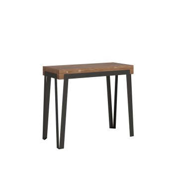 Rio console with Anthracite frame - Extendable console 90x40/300 cm Rio Premium Quercia Natura with Anthracite frame