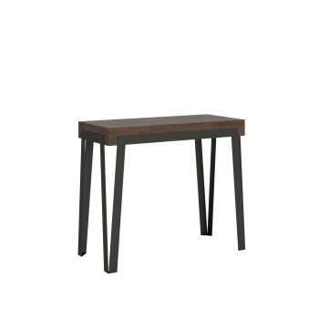 Rio console with Anthracite frame - Extendable console 90x40/300 cm Rio Quercia Natura with Anthracite frame