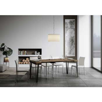 Rio console with Anthracite frame - Extendable console 90x40/300 cm Rio Quercia Natura with Anthracite frame