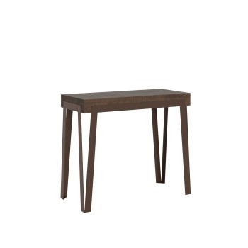 Rio console with Rust frame - Extendable console 90x40/196 cm Rio Small Premium Oak Nature with Rust frame