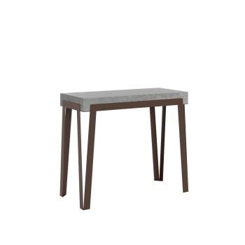 Rio console with Rust frame - Extendable console 90x40/196 cm Rio Small Quercia Natura with Rust frame