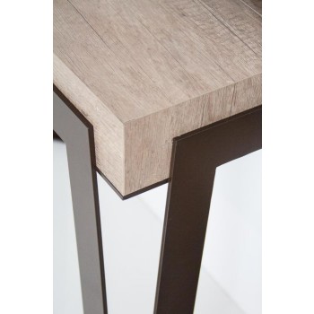 Rio console with Rust frame - Extendable console 90x40/196 cm Rio Small Quercia Natura with Rust frame