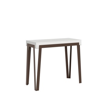 Rio console with Rust frame - Extendable console 90x40/196 cm Rio Small Quercia Natura with Rust frame