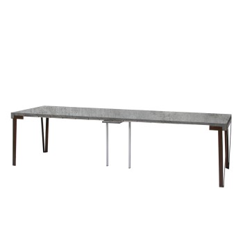 Rio console with rust frame - Extendable console 90x40/300 cm Rio Quercia Natura with rust frame