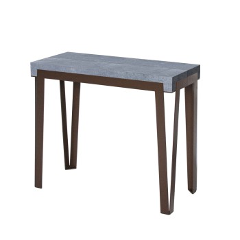 Rio console with rust frame - Extendable console 90x40/300 cm Rio Quercia Natura with rust frame