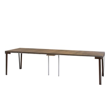 Rio console with rust frame - Extendable console 90x40/300 cm Rio Quercia Natura with rust frame