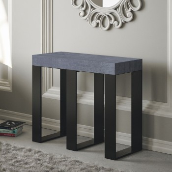 Sintesi console Anthracite frame - Extendable console 90x40/196 cm Sintesi Small White Ash Anthracite frame