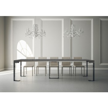 Sintesi Console Anthracite Frame - Extendable Console 90x40/300 cm Sintesi White Ash Anthracite Frame