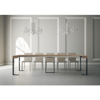 Sintesi Console Anthracite Frame - Extendable Console 90x40/300 cm Sintesi White Ash Anthracite Frame