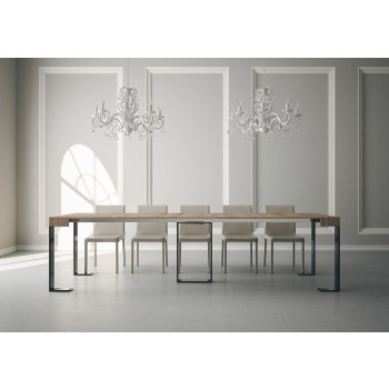 Sintesi Console Anthracite Frame - Extendable Console 90x40/300 cm Sintesi White Ash Anthracite Frame