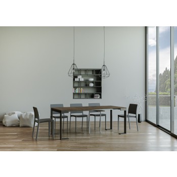 Tecno Evolution console Anthracite frame - Extendable console 90x40/300 cm Tecno Evolution White Ash Anthracite frame