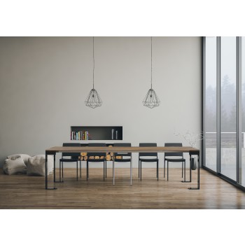 Tecno Evolution console Anthracite frame - Extendable console 90x40/300 cm Tecno Evolution White Ash Anthracite frame