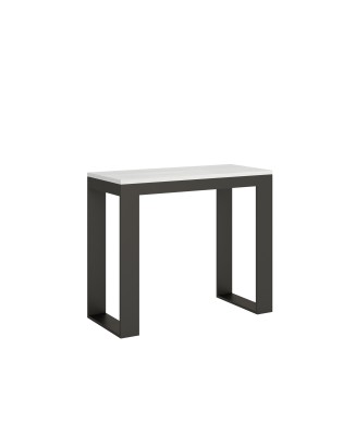 Tecno Evolution console Anthracite frame - Extendable console 90x40/300 cm Tecno Evolution White Ash Anthracite frame