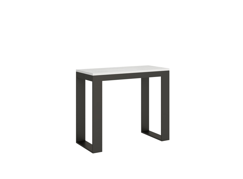 Tecno Evolution console Anthracite frame - Extendable console 90x40/300 cm Tecno Evolution White Ash Anthracite frame