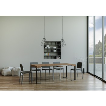 Tecno console with Anthracite frame - Extendable console 90x40/190 cm Tecno Small Dyed Fir with Anthracite frame