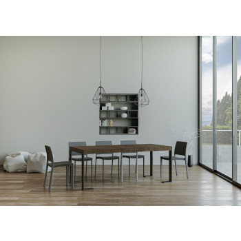 Tecno console Anthracite frame - Extendable console 90x40/196 cm Tecno Small Premium Nature Oak Anthracite frame