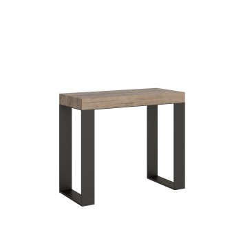 Tecno console Anthracite frame - Extendable console 90x40/196 cm Tecno Small Premium Nature Oak Anthracite frame