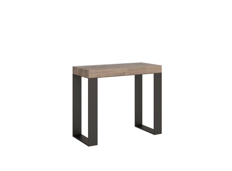 Tecno console Anthracite frame - Extendable console 90x40/196 cm Tecno Small Premium Nature Oak Anthracite frame