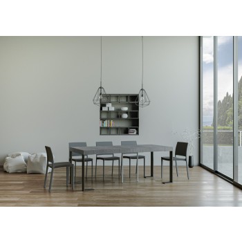 Tecno console Anthracite frame - Extendable console 90x40/300 cm Tecno Premium Nature Oak Anthracite frame