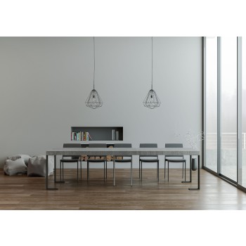 Tecno console Anthracite frame - Extendable console 90x40/300 cm Tecno Premium Oak Natura Anthracite frame