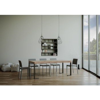 Tecno console Anthracite frame - Extendable console 90x40/300 cm Tecno Premium Oak Natura Anthracite frame