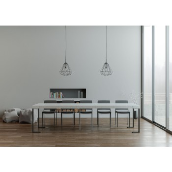 Tecno console Anthracite frame - Extendable console 90x40/300 cm Tecno Premium Nature Oak Anthracite frame