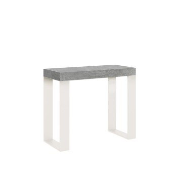 Tecno console with White frame - Extendable console 90x40/196 cm Tecno Small White Ash with White frame