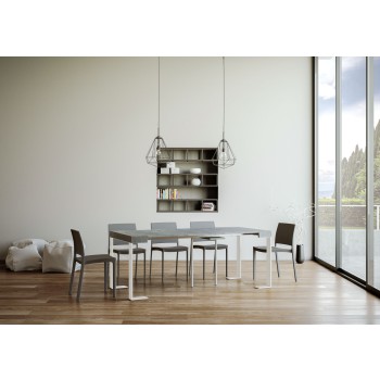 Tecno console with White frame - Extendable console 90x40/196 cm Tecno Small White Ash with White frame