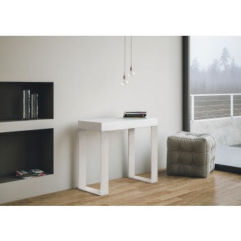 Tecno console with White frame - Extendable console 90x40/196 cm Tecno Small White Ash with White frame