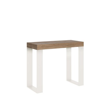 Tecno console with White frame - Extendable console 90x40/196 cm Tecno Small White Ash with White frame