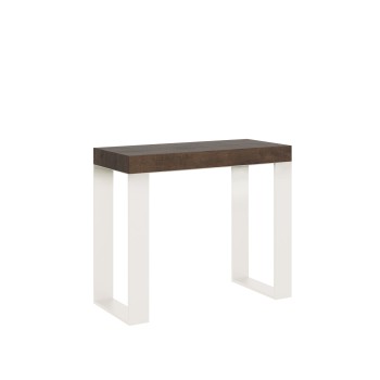 Tecno console with White frame - Extendable console 90x40/196 cm Tecno Small White Ash with White frame