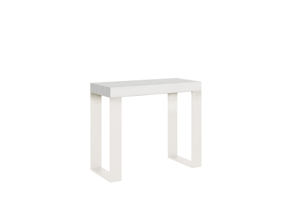 Tecno console with White frame - Extendable console 90x40/196 cm Tecno Small White Ash with White frame