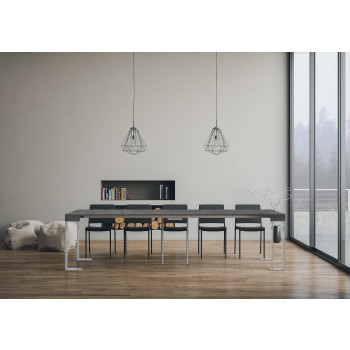 Tecno Console with White Frame - Extendable Console 90x40/300 cm Tecno White Ash with White Frame