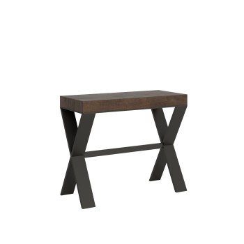 Xenia Console with Anthracite frame - Extendable console 90x40/196 cm Xenia Small Premium Oak Natura with Anthracite frame