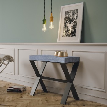 Xenia Console Anthracite frame - Extendable console 90x40/300 cm Xenia White Ash Anthracite frame